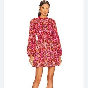 Amur Codi Floral Mini Dress 6 Rosewood Kaleidoscope Red Pink Floral NEW!
